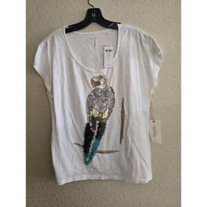 Chico's Glitzy Parrot Short Sleeve Tee